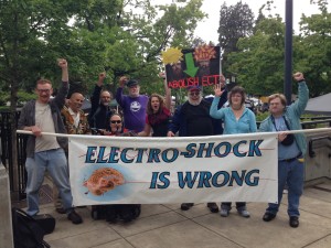 At the end of the Eugene protest of human rights violations caused by electroshock, we posed for a photo.