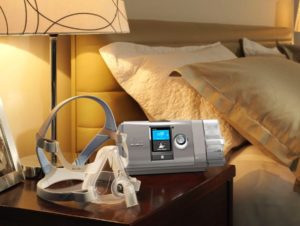 Here is what a AirCurve bipap machine looks like, the kind I have been using each night.